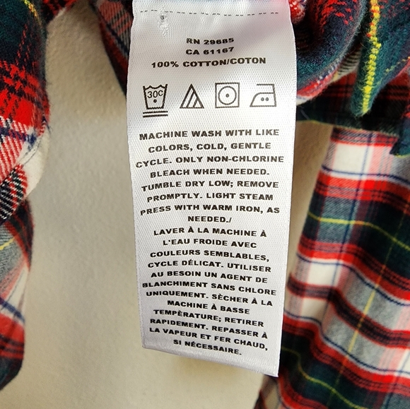 Pendleton Plaid Flannel Shirt In Red And Green Women's Small EUC - Picture 5 of 7